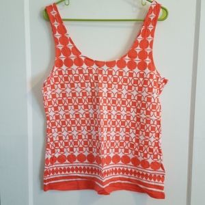 Banana Republic Orange and White Tank Top